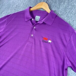 Callaway Opti Dri Golf Polo Men L Purple Short Sleeve Stretch Performance #AC032